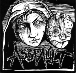 Assfault / Curse of the Nation split 7" single 45, Bad People records No. 30